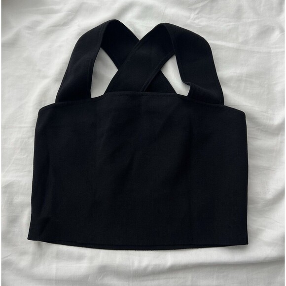 Aritzia Babaton Torsten Knit Top Black Minimalist Timeless Modern Women’s Medium - Picture 4 of 6